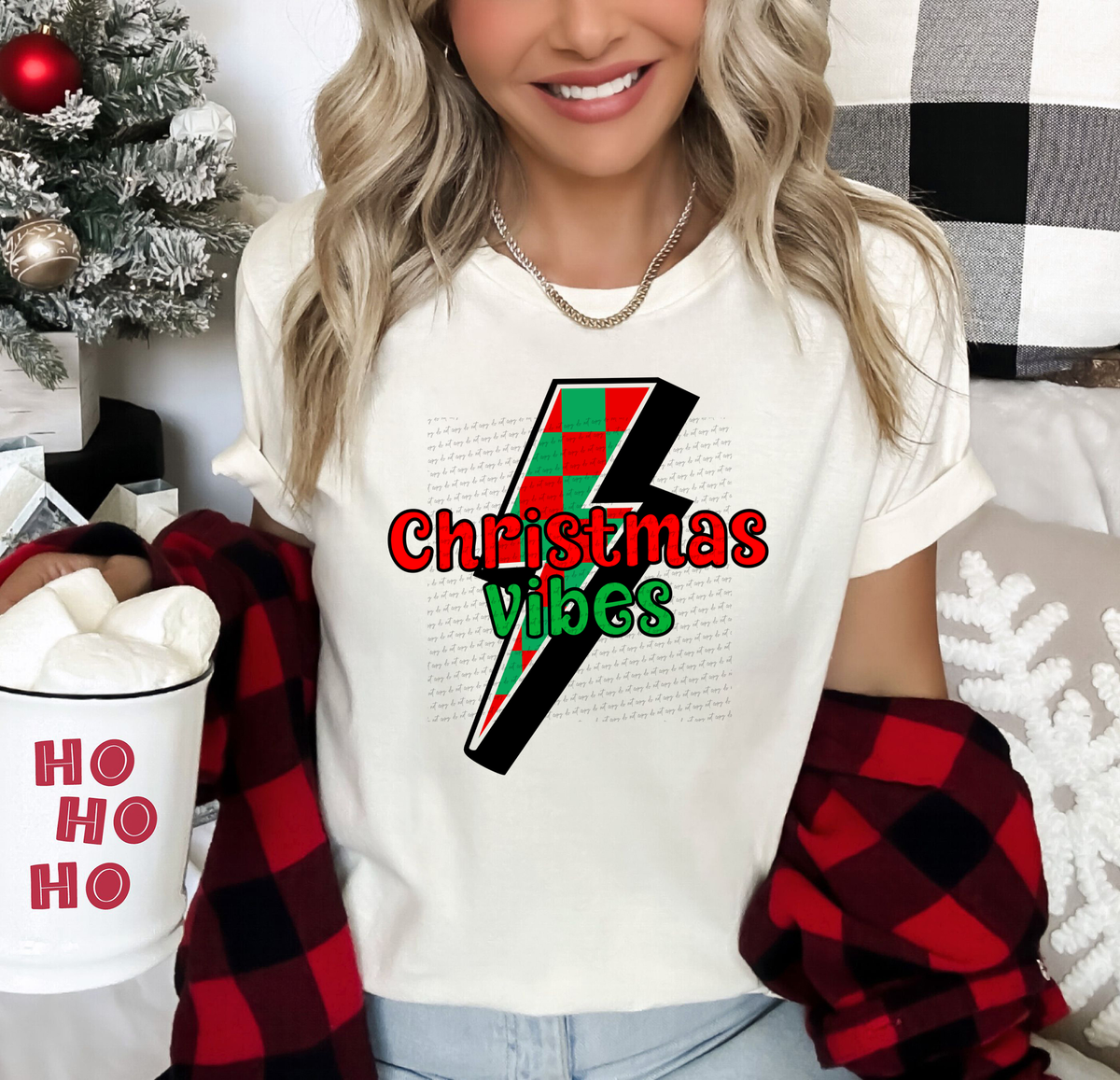 Christmas Vibes Lightning Bolt 42736 DTF transfer