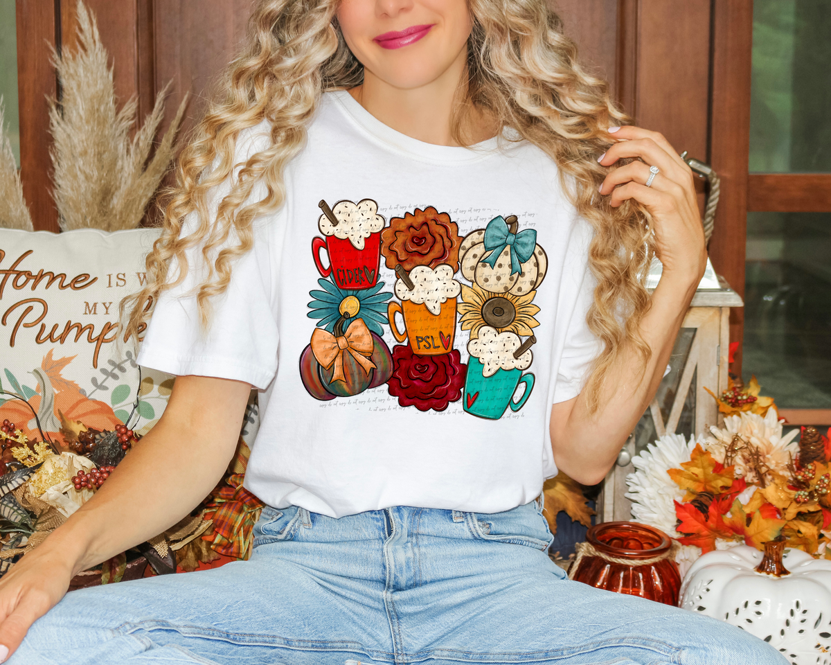 Cider Mug Pumpkin Flower 59924 DTF Transfer