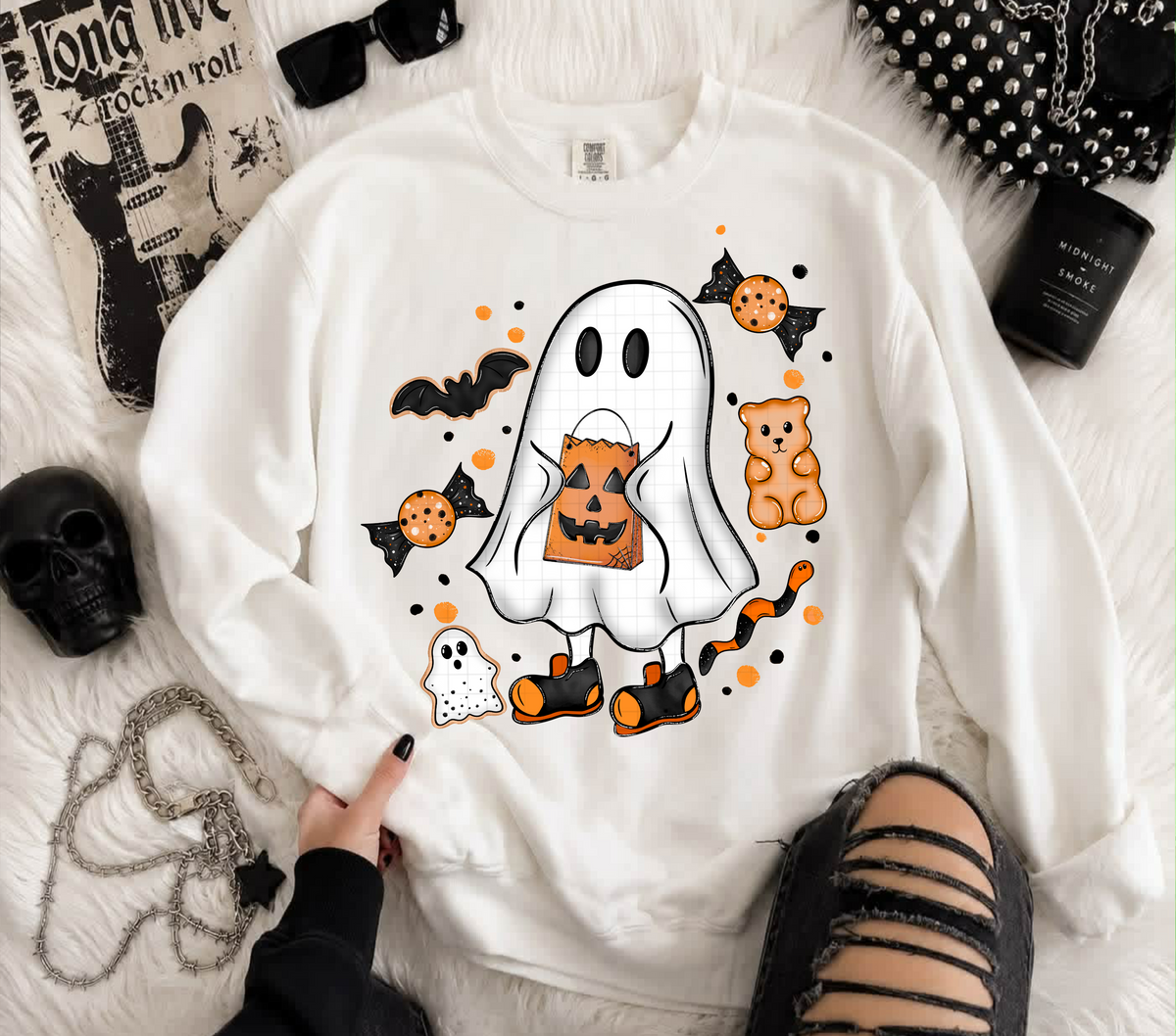 Ghost with orange candy (Linda) DTF Transfer