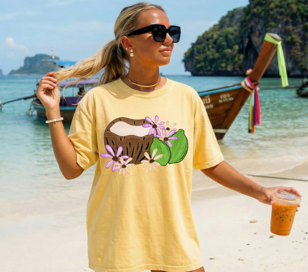 Coconut and limes (Linda) DTF Transfer