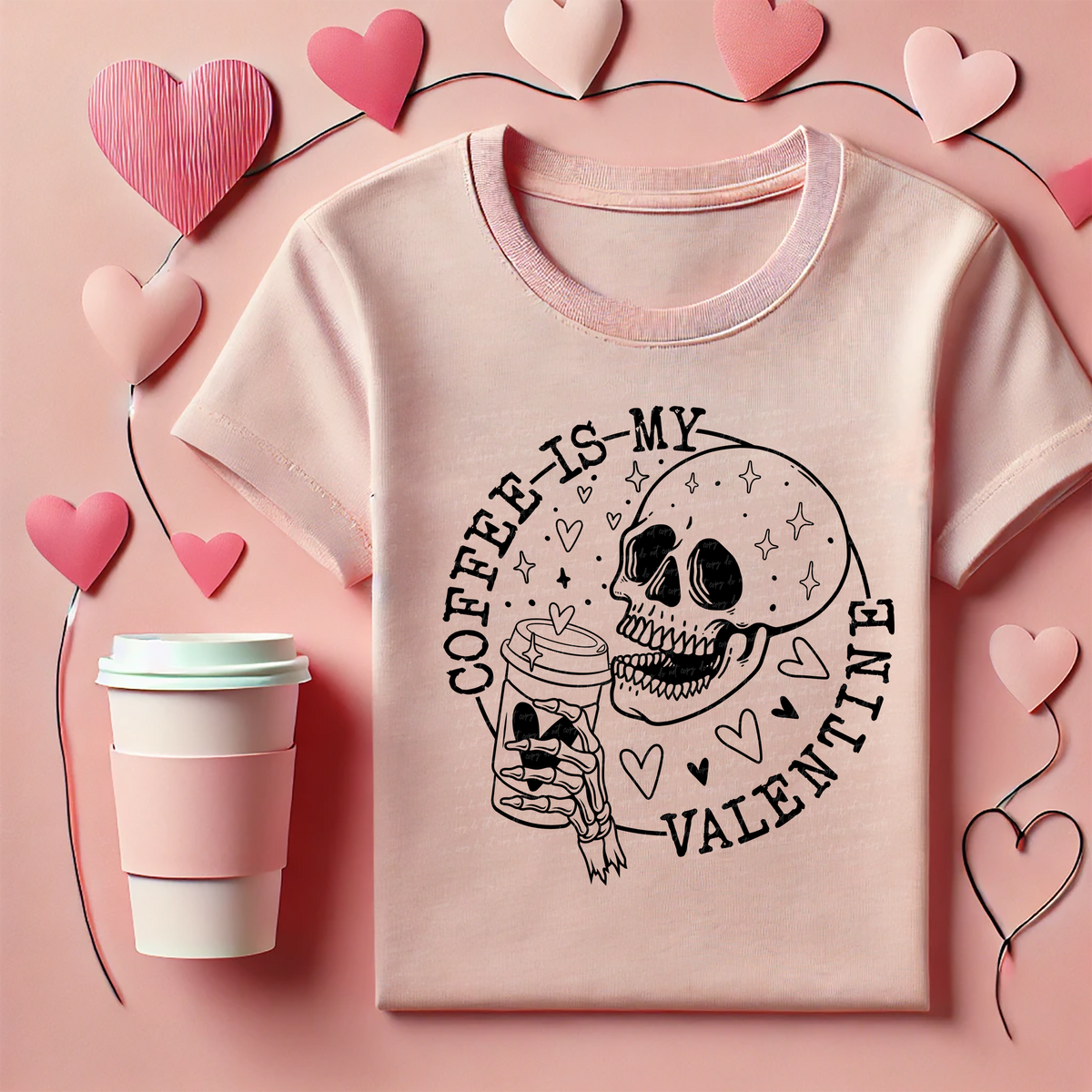 Coffee Is My Valentine Black 81455 DTF Transfer