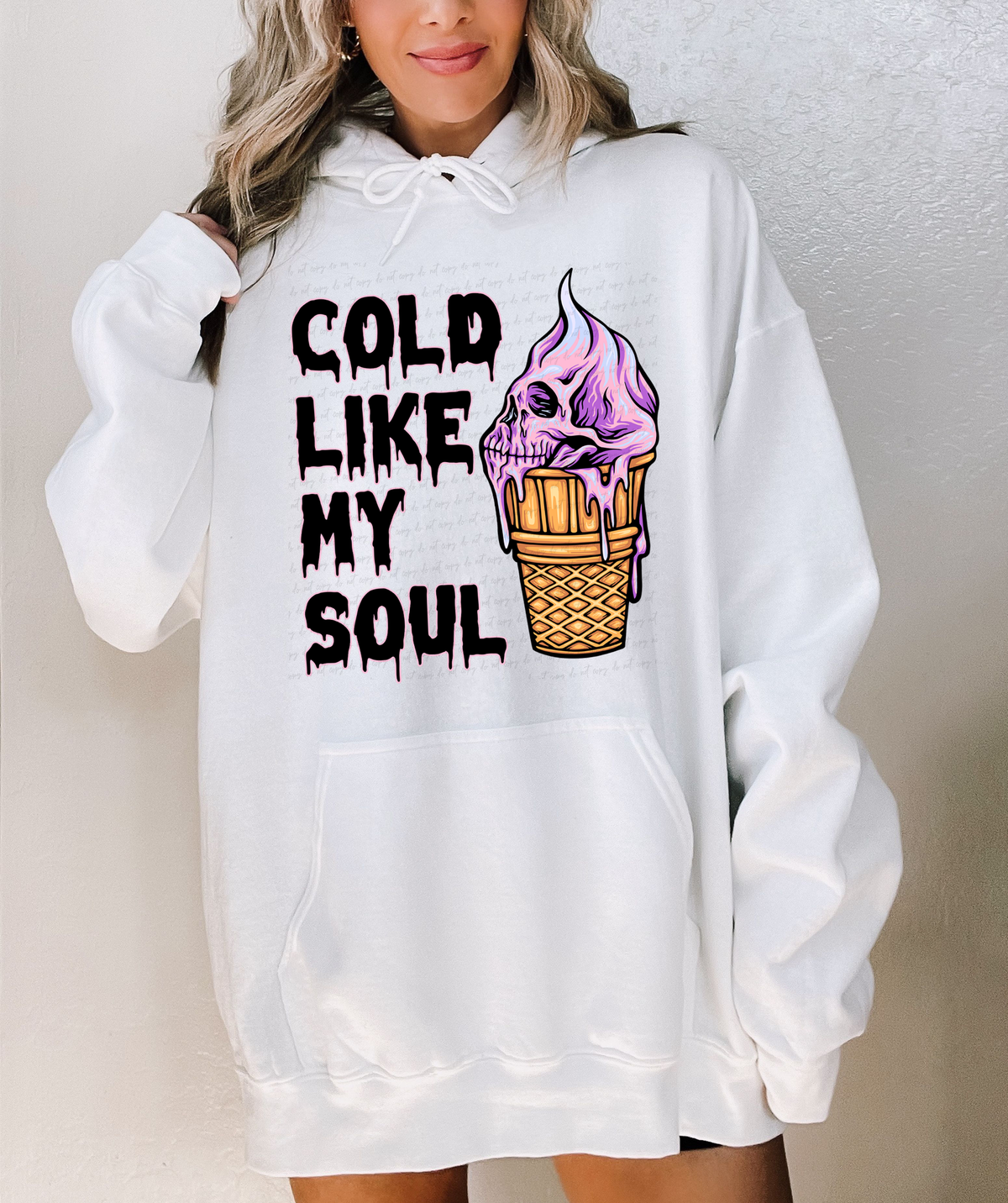 Cold Like My Soul Drippy Skull Ice Cream 116802 DTF Transfer