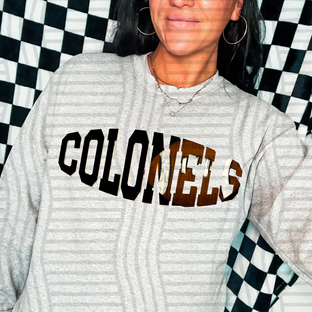 Colonels varsity clipped football (Caplinger) DTF transfer