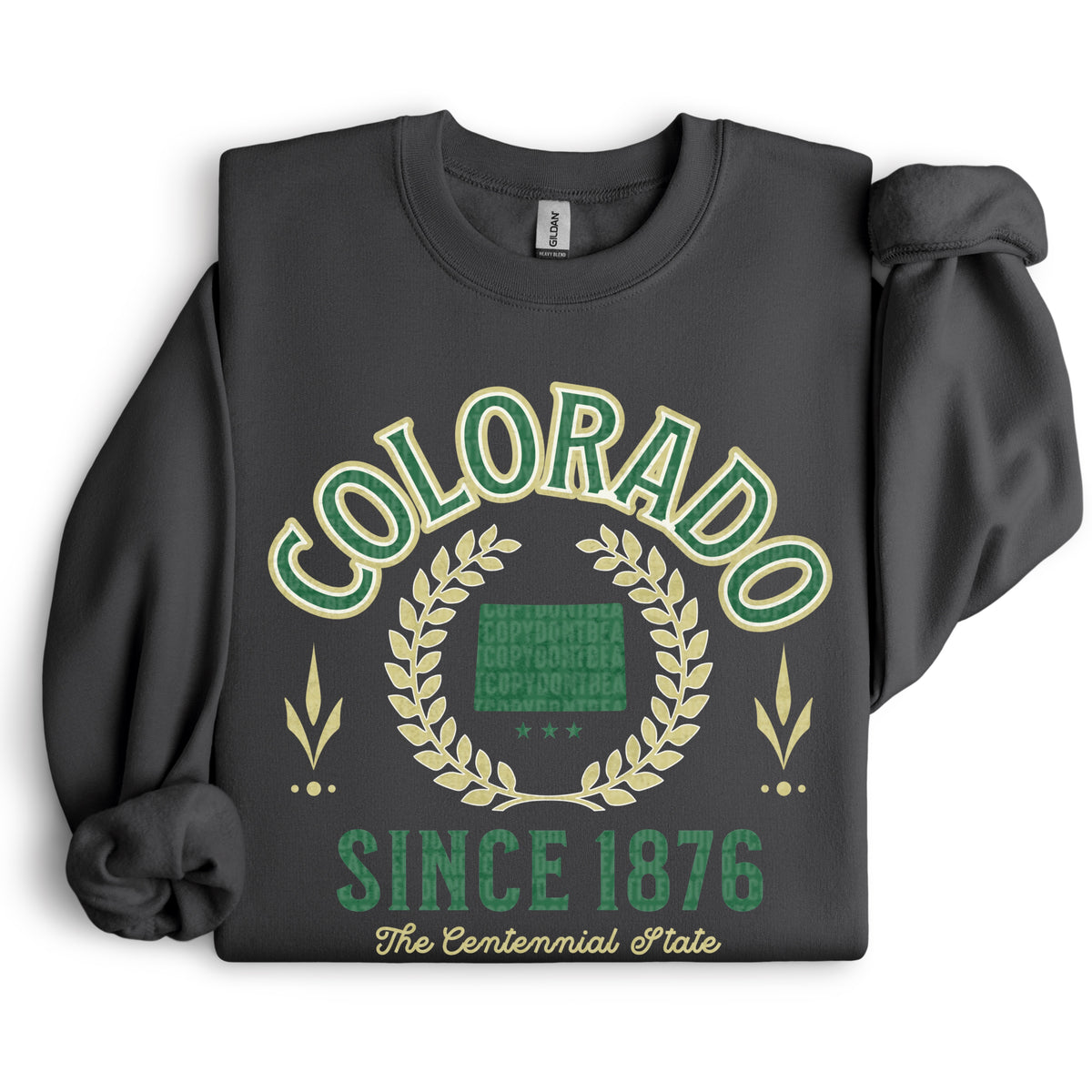 Colorado Varsity Letters GREEN and TAN 105167 DTF transfer