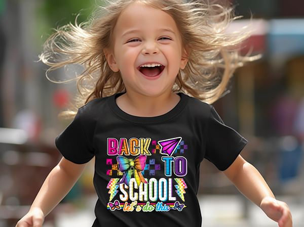 Back To School Let's Do This Colorful White 46435 DTF transfer