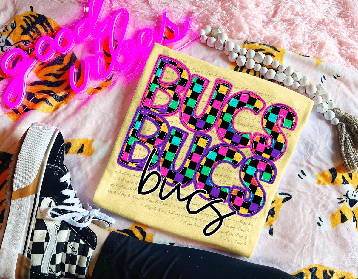 Bucs Colorful Checkered 74978 DTF Transfer