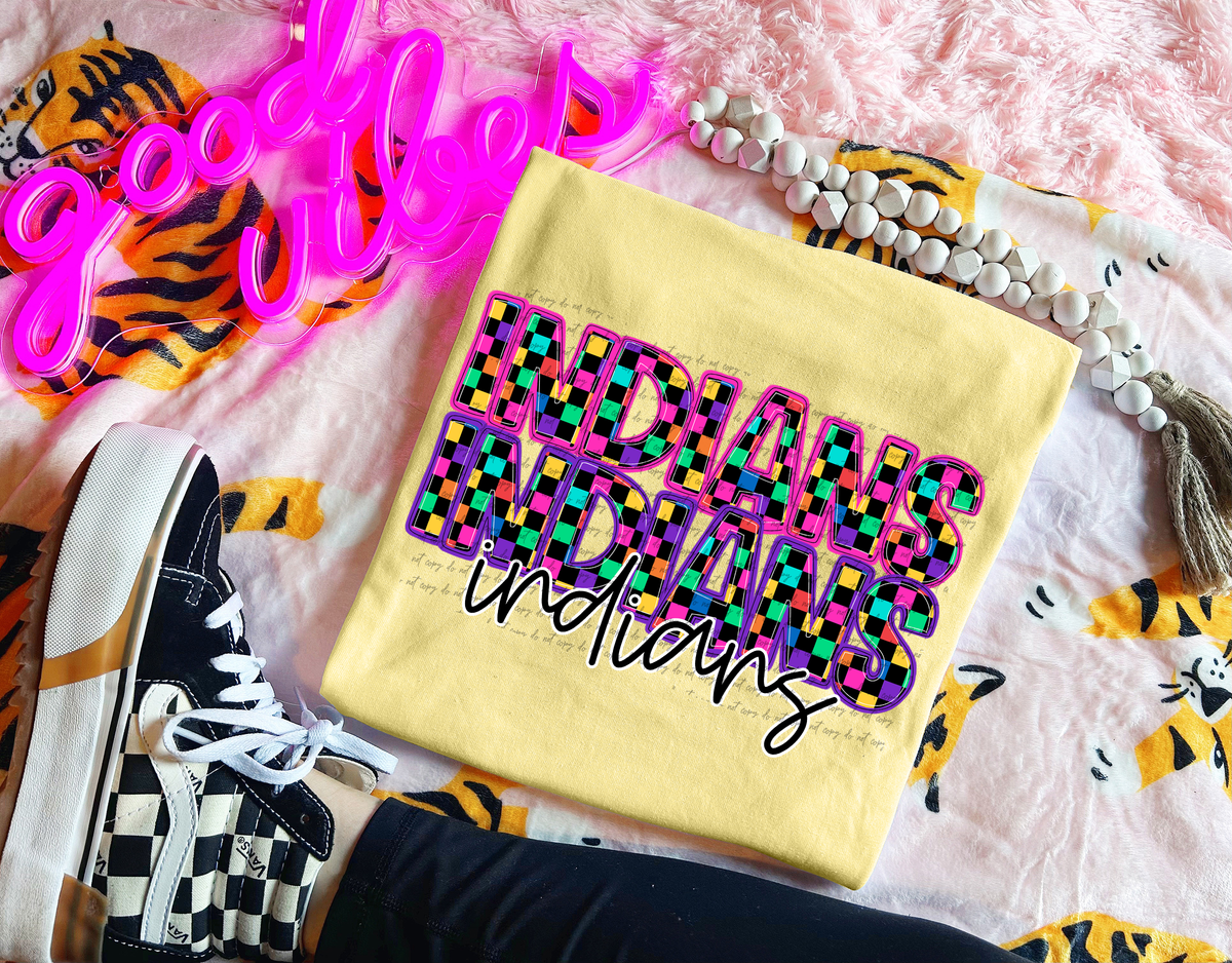 Indians Colorful Checkered 74999 DTF Transfer