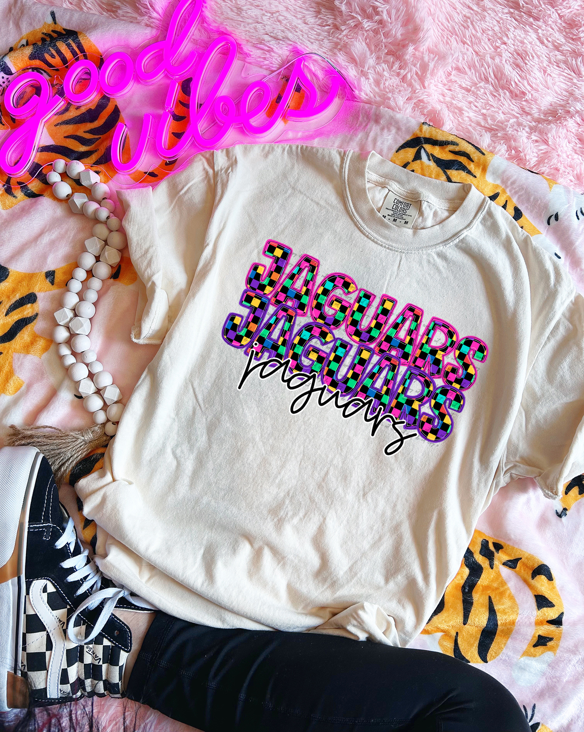 Jaguars Colorful Checkered 76001 DTF Transfer