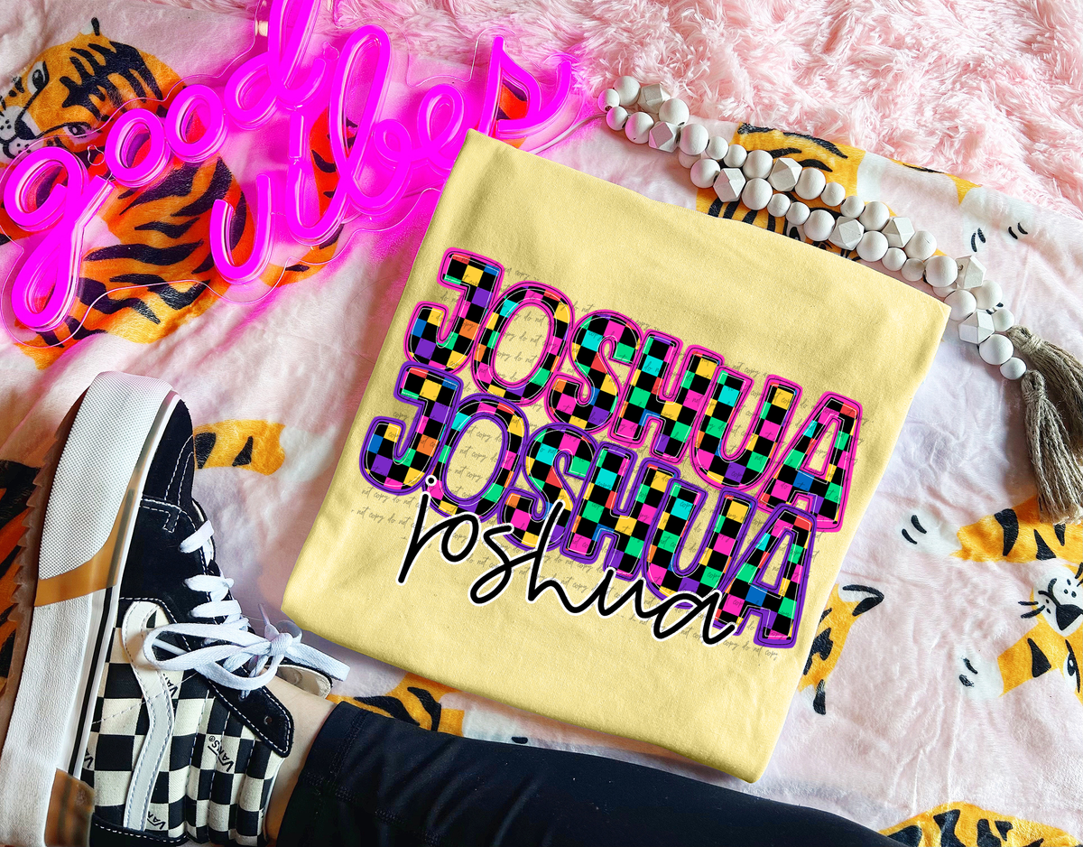 Joshua Colorful Checkered 76003 DTF Transfer