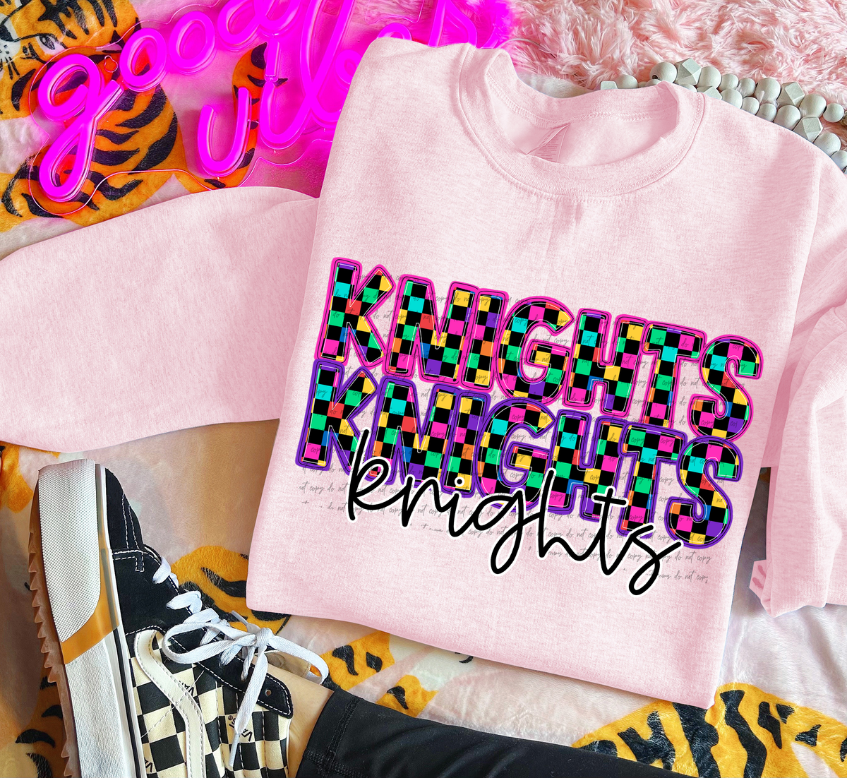 Knights Colorful Checkered 76005 DTF Transfer