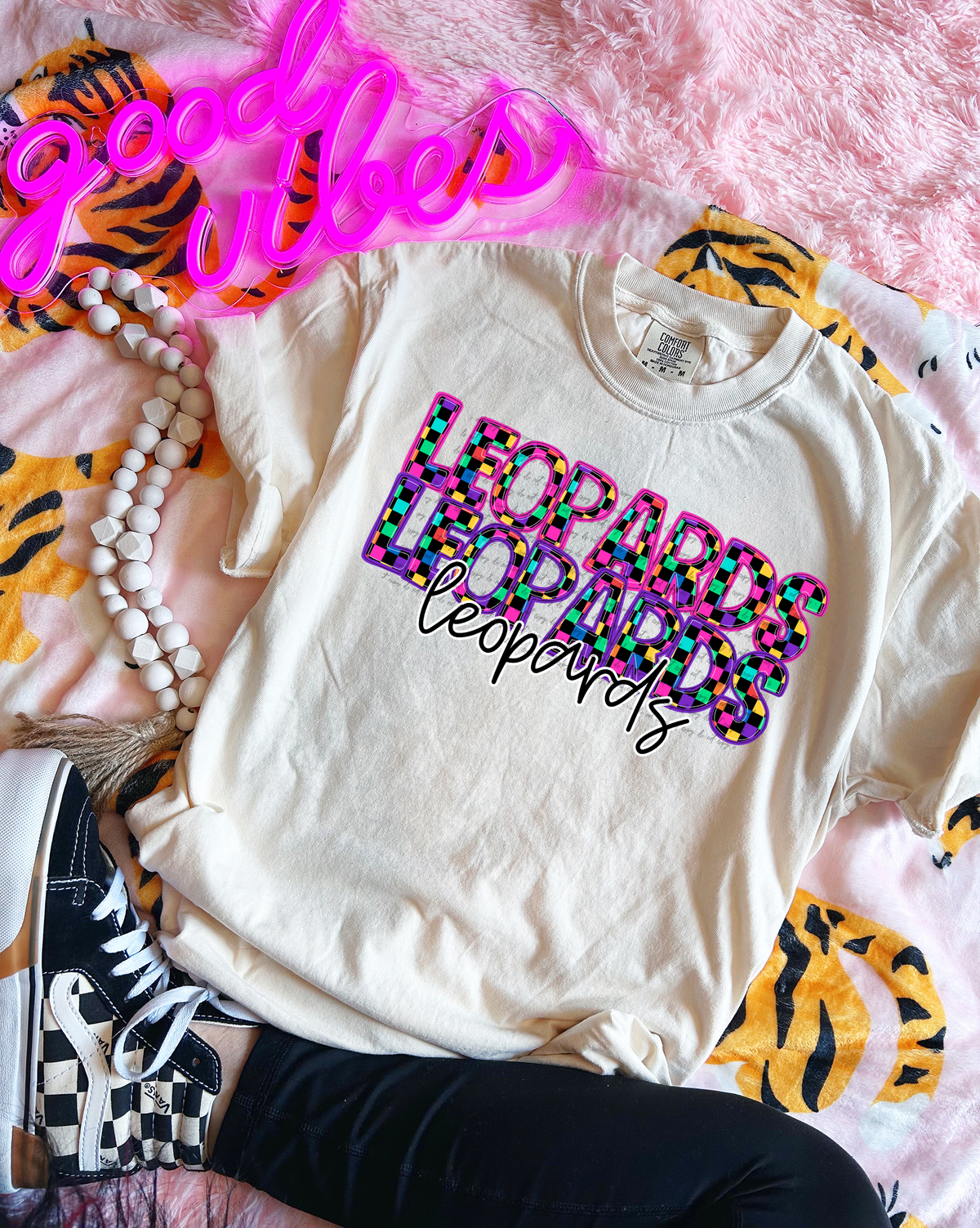 Leopards Colorful Checkered 76006 DTF Transfer