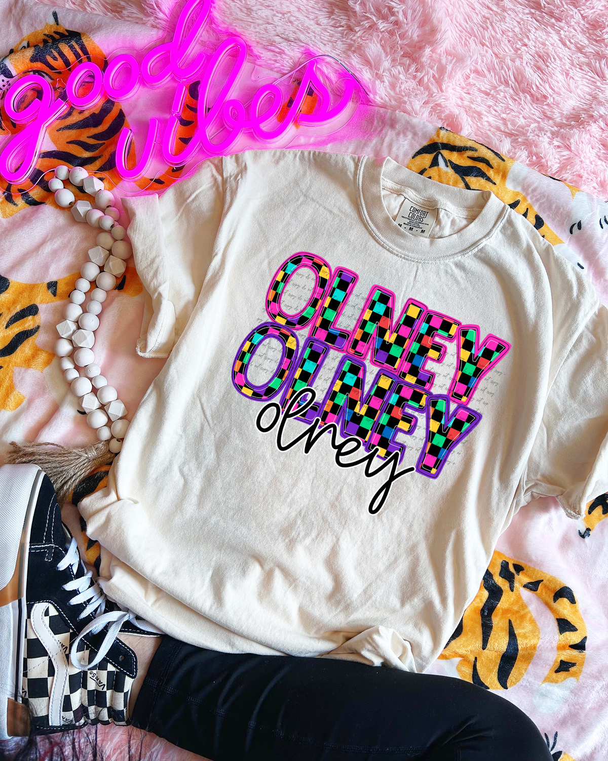 Olney Colorful Checkered 76012 DTF Transfer