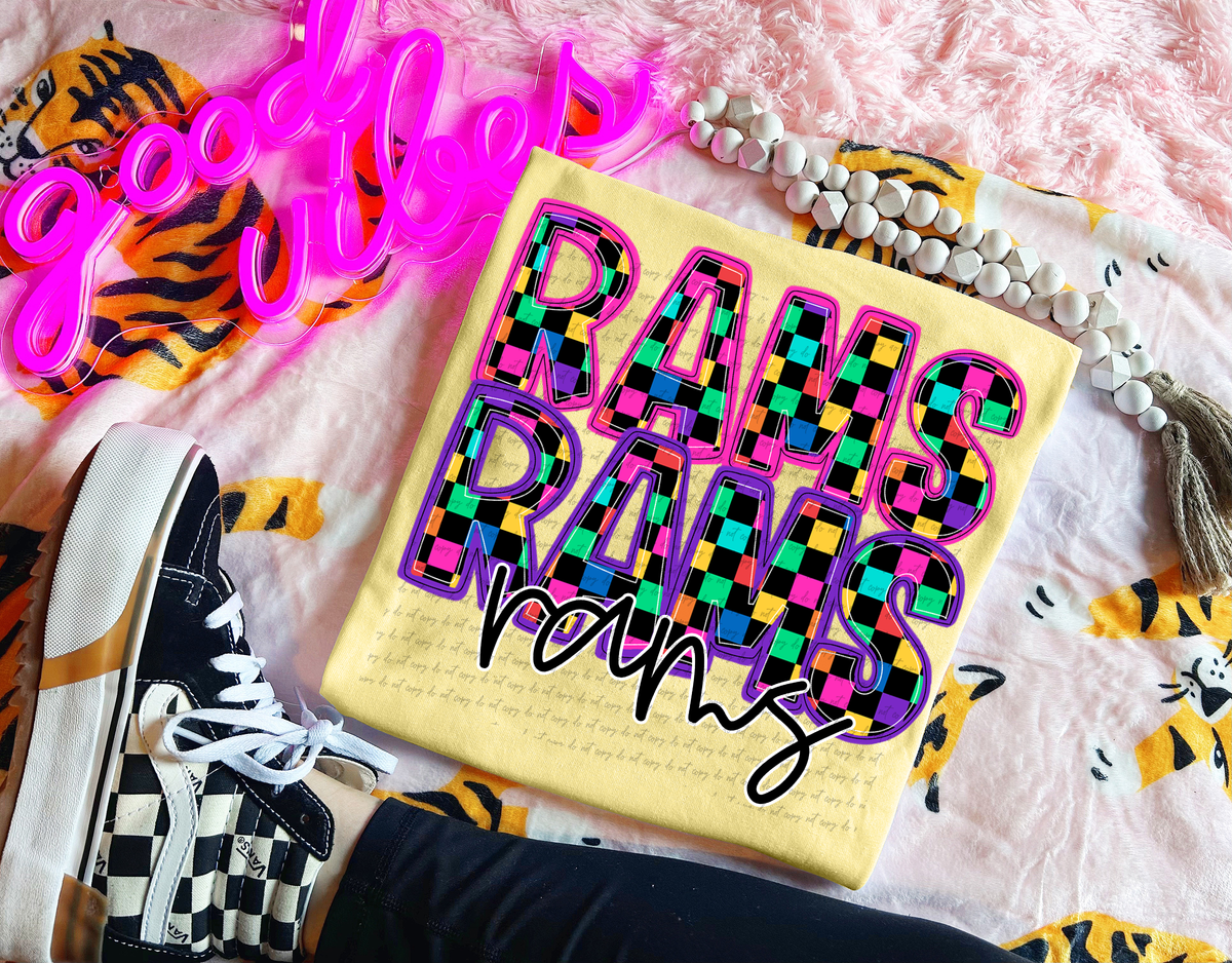 Rams Colorful Checkered 76023 DTF Transfer