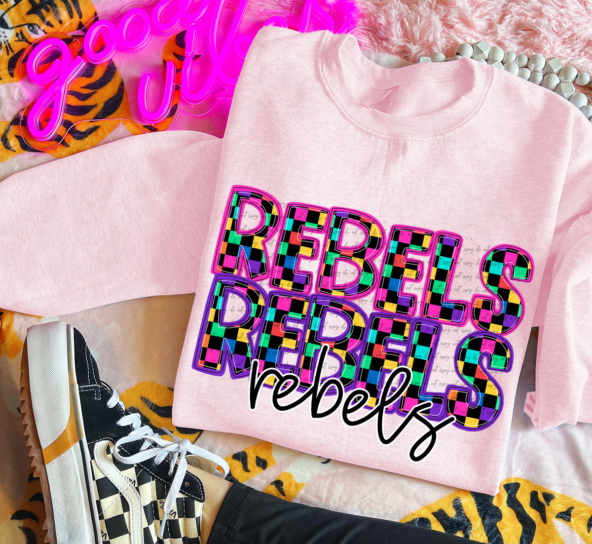 Rebels Colorful Checkered 76024 DTF Transfer