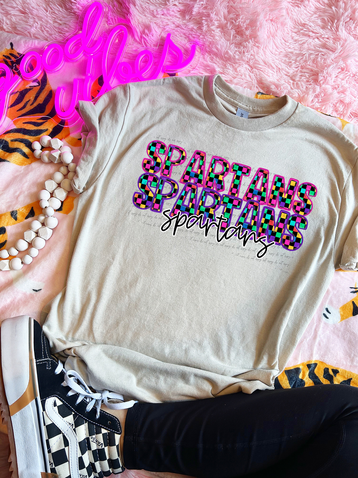 Spartans Colorful Checkered 76027 DTF Transfer