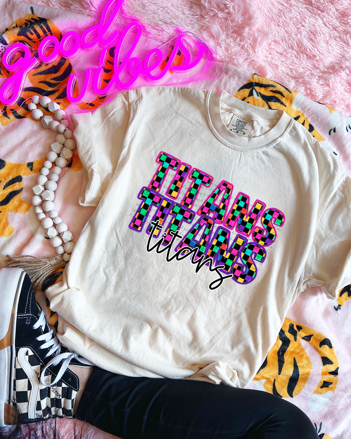 Titans Colorful Checkered 76032 DTF Transfer