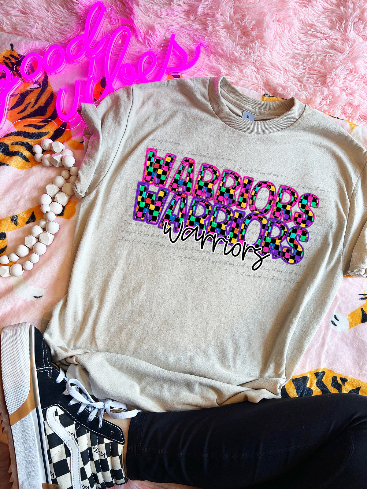 Warriors Colorful Checkered 76036 DTF Transfer