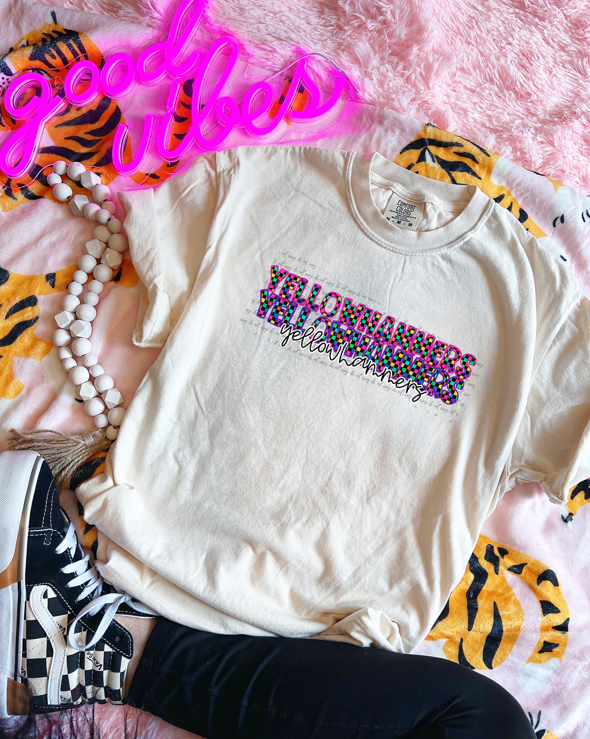 Yellow Hammers Colorful Checkered 76041 DTF Transfer