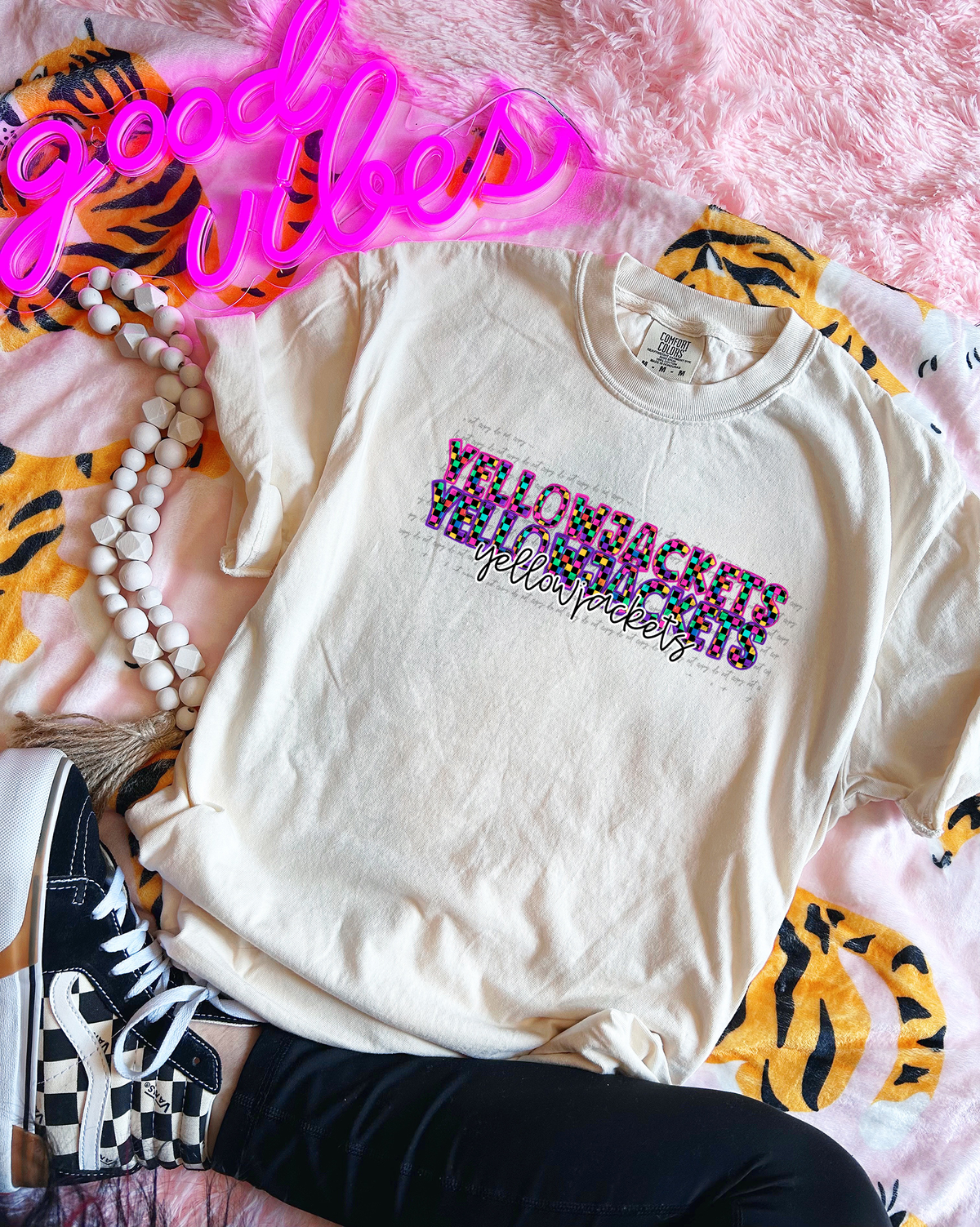 Yellowjackets Colorful Checkered 76042 DTF Transfer