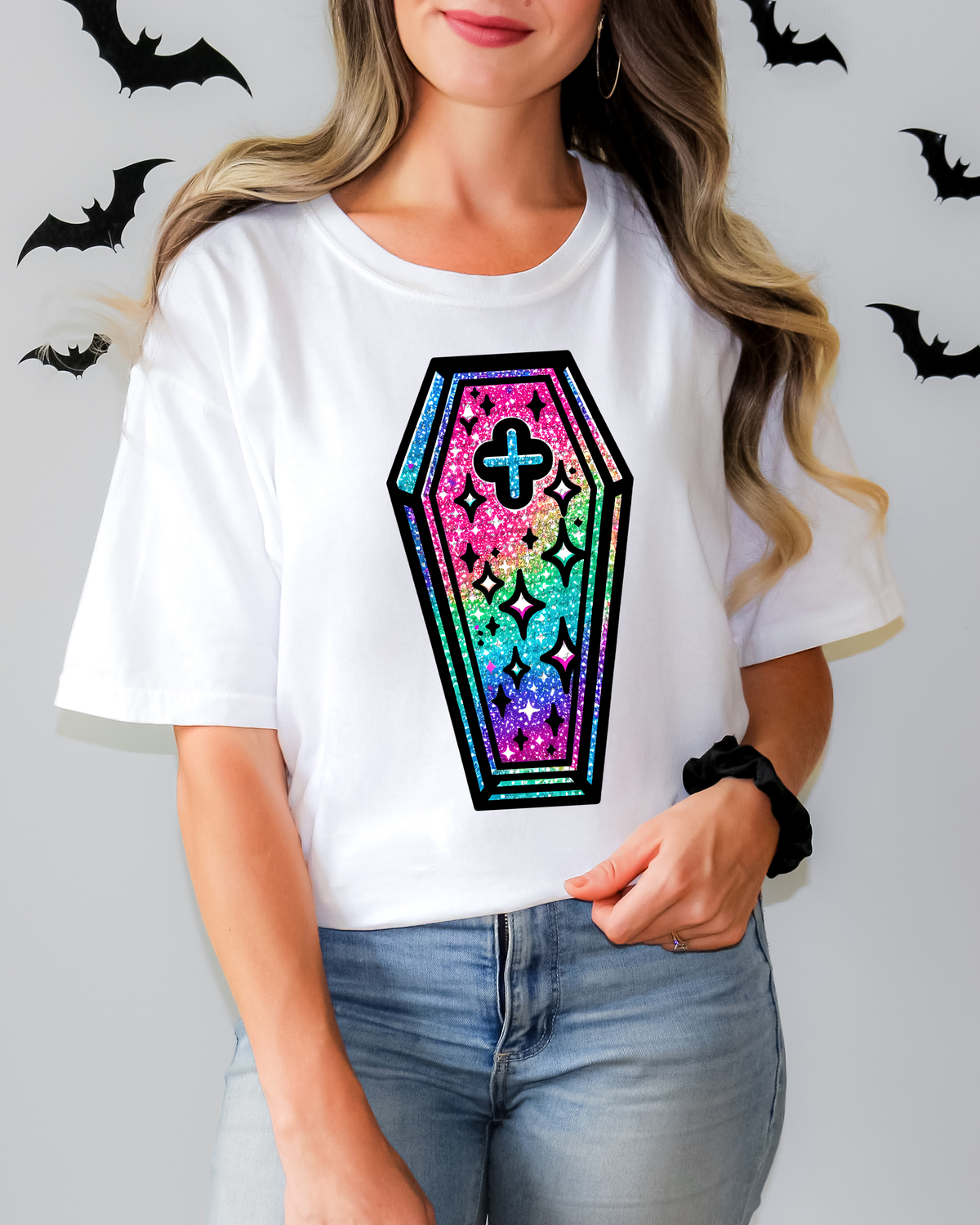 Colorful Coffin Cross 51726 DTF transfer