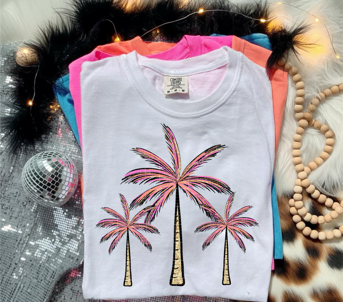 Pink palm tree (40e) DTF Transfer