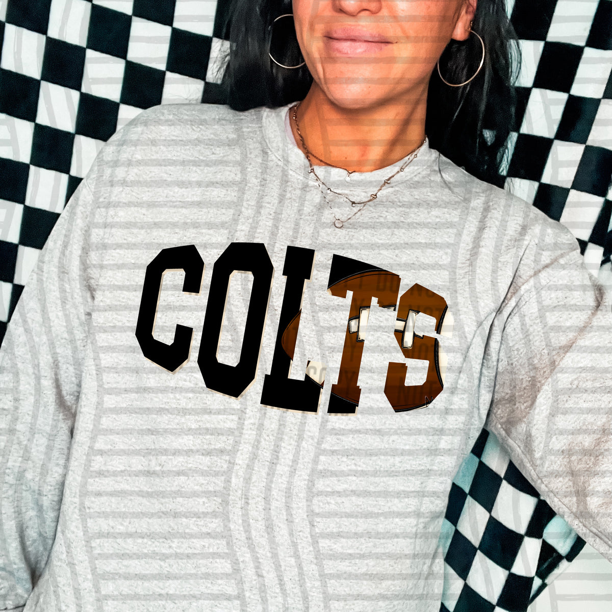 Colts varsity clipped football (Caplinger) DTF transfer