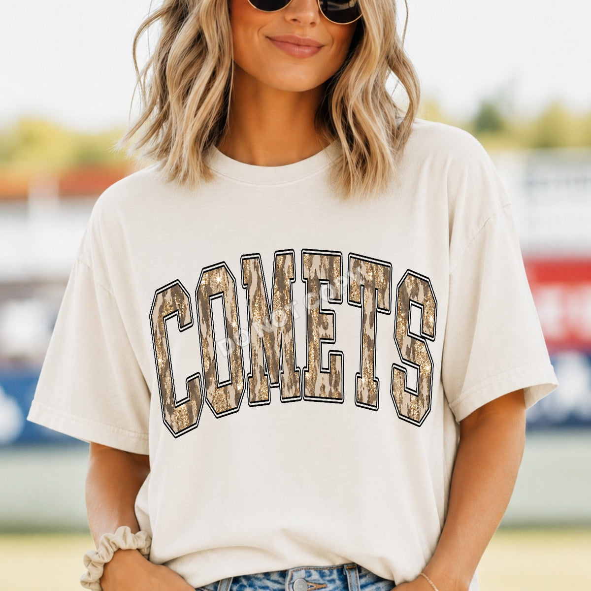 Comets leopard and gold arched (Parker) DTF transfer