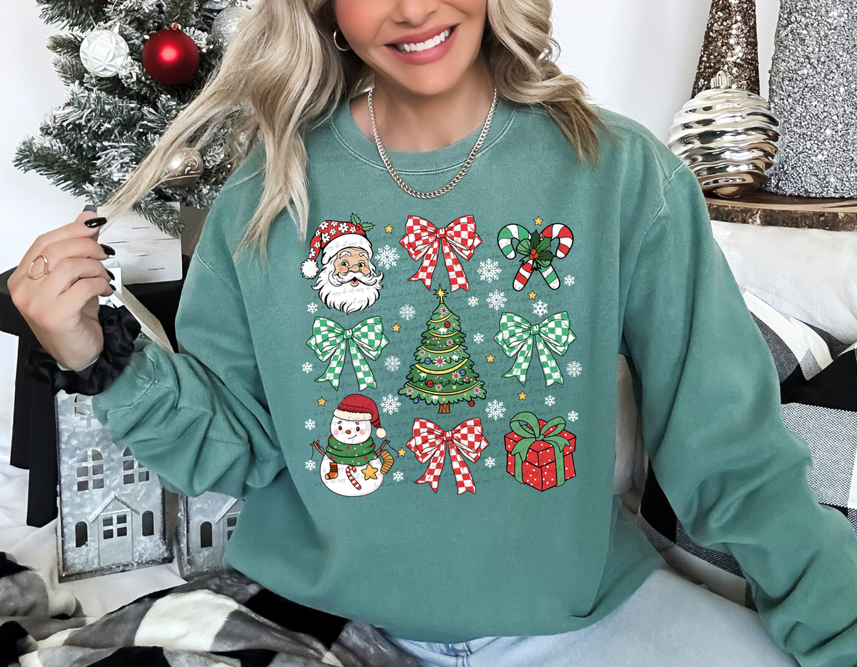 Coquette Christmas Grid White Snowflakes 69795 DTF transfer