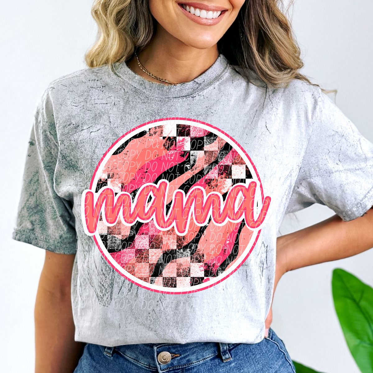 Mama Circle Coral Checkered (CITY) DTF transfer