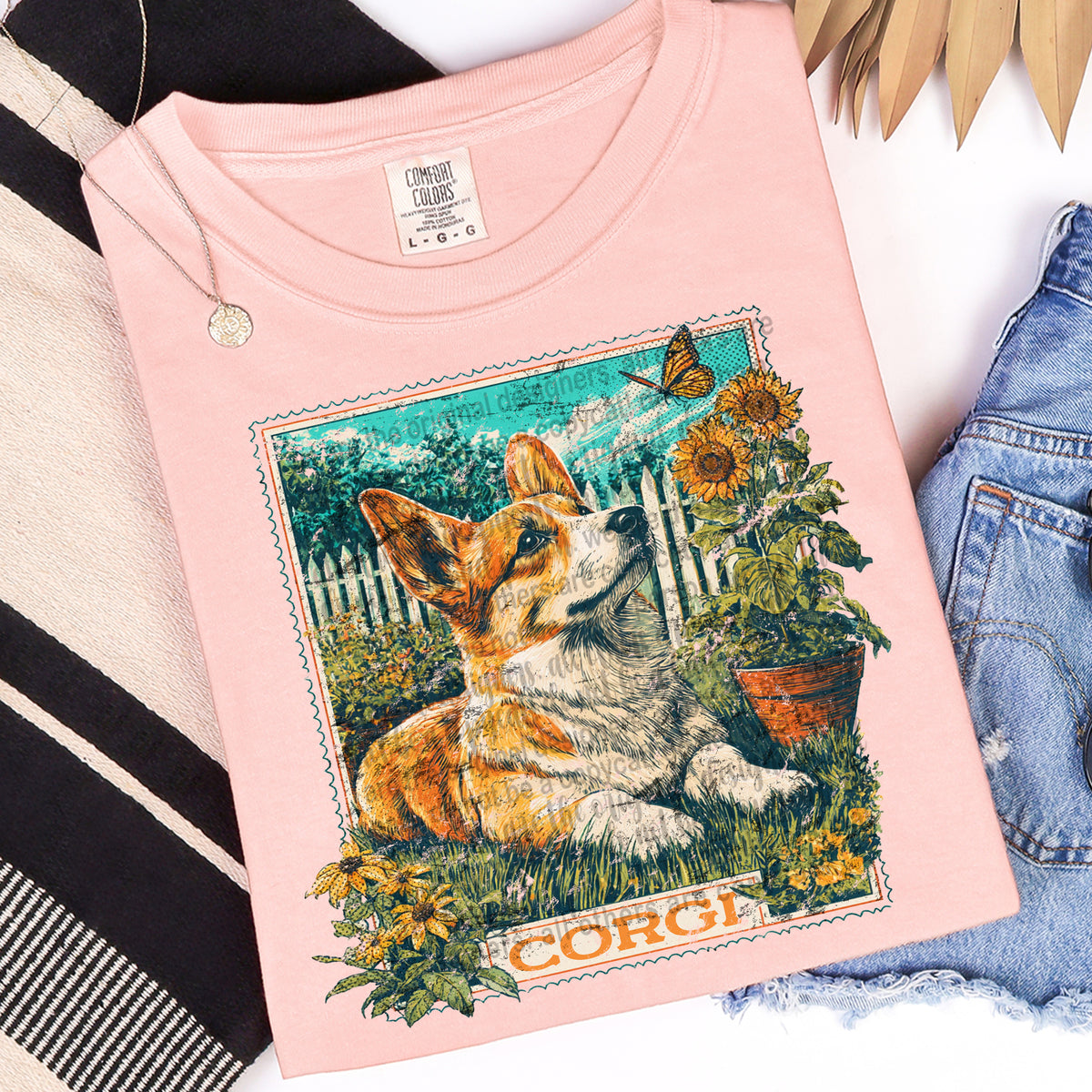 corgi Vintage stamp (TTD) DTF transfer