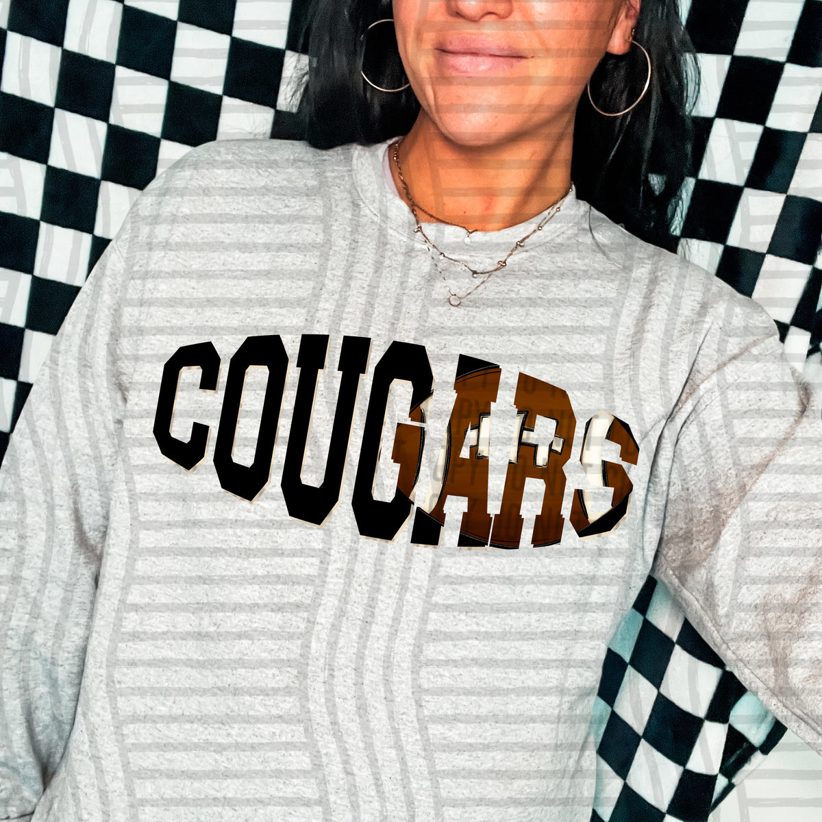 Cougars varsity clipped football (Caplinger) DTF transfer