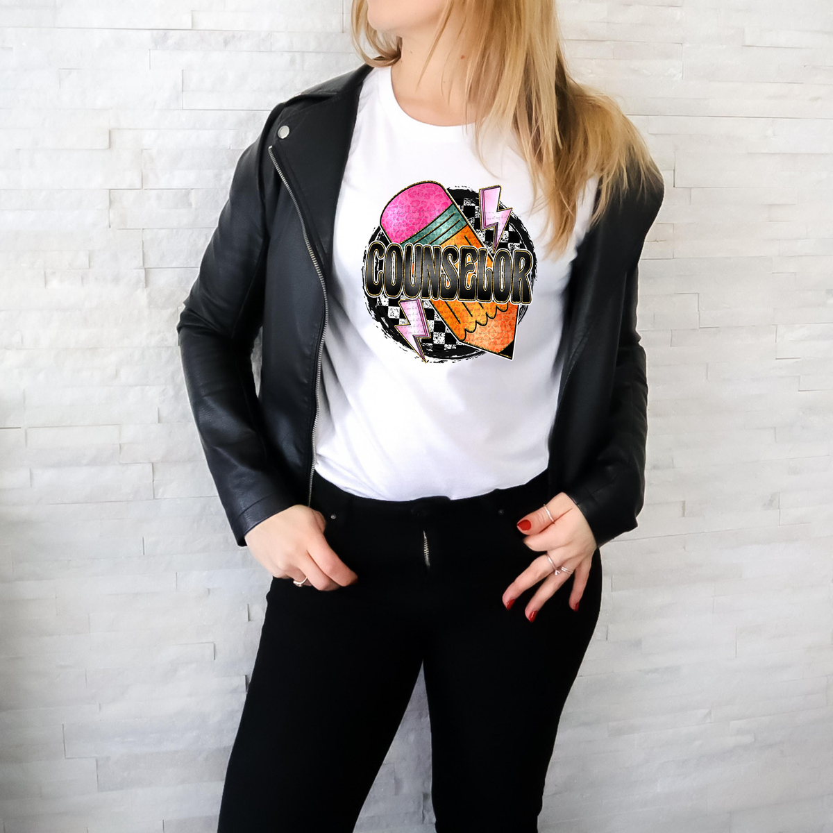 Counselor Round Checkered Pencil 46667 DTF transfer