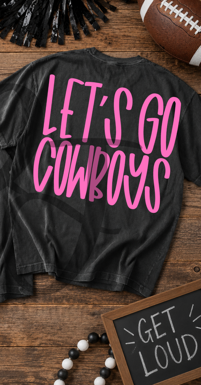 Lets go cowboys- pink (Parker) DTF Transfer