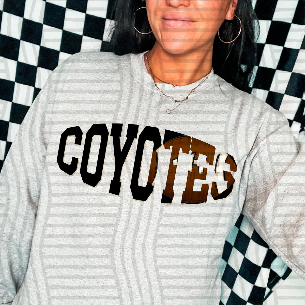Coyotes varsity clipped football (Caplinger) DTF transfer