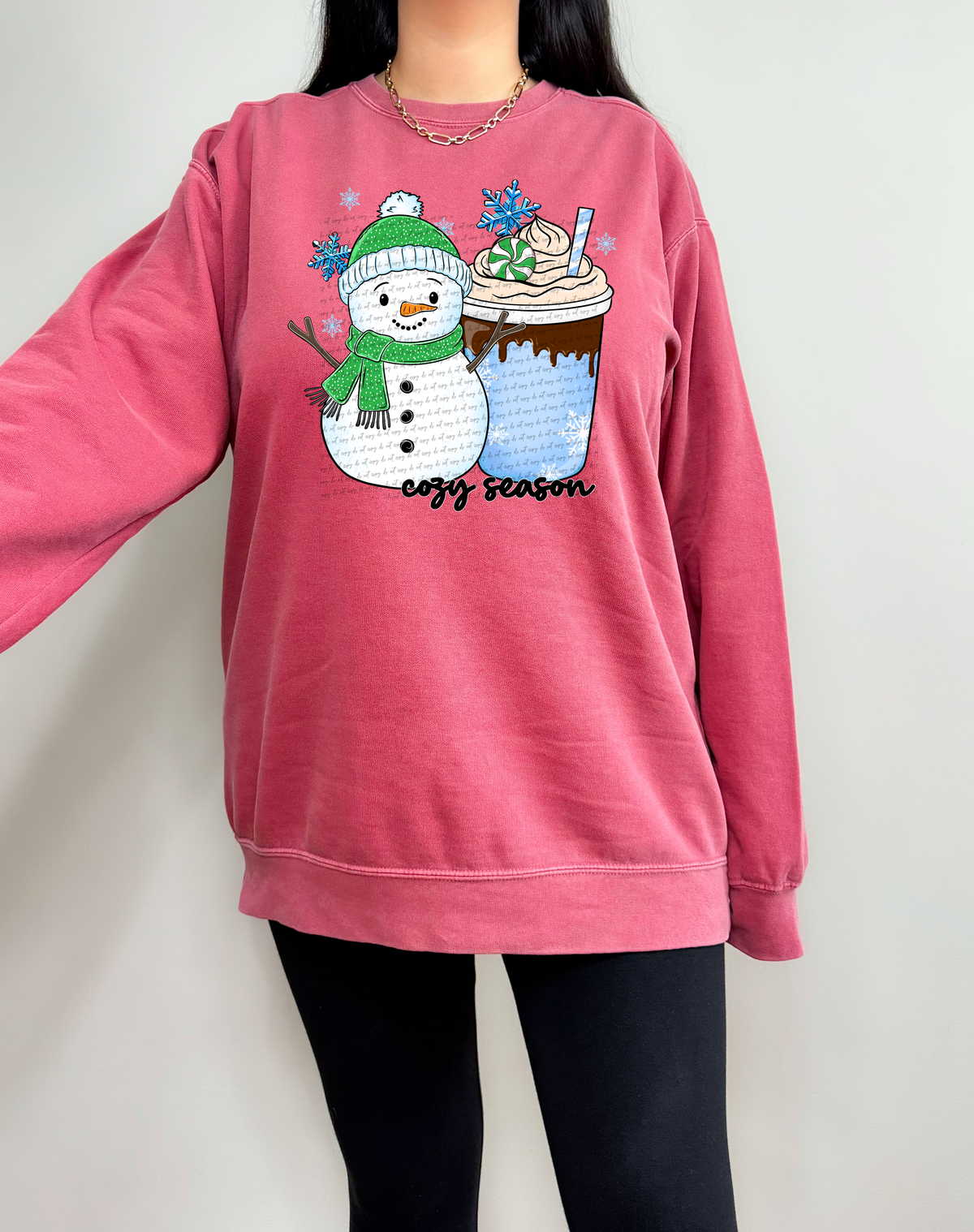 Cozy Season Blue Cup Snowman 66084 DTF transfer