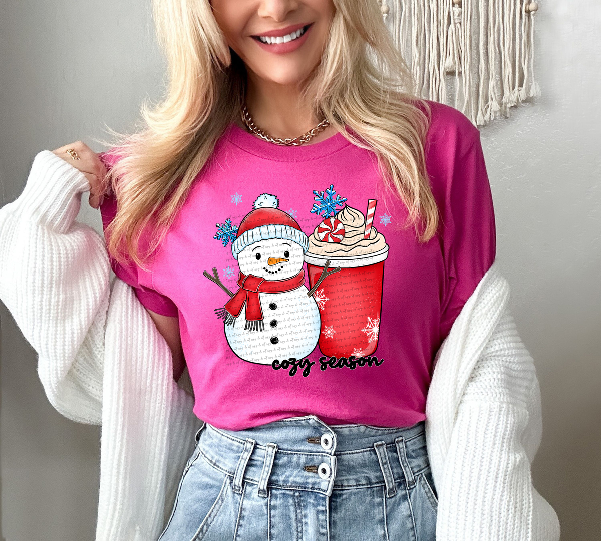 Cozy Season Red Cup Snowman 66085 DTF transfer