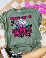 Crazy Proud Always Loud Volleyball Mama Rhinestone 57501 DTF transfer