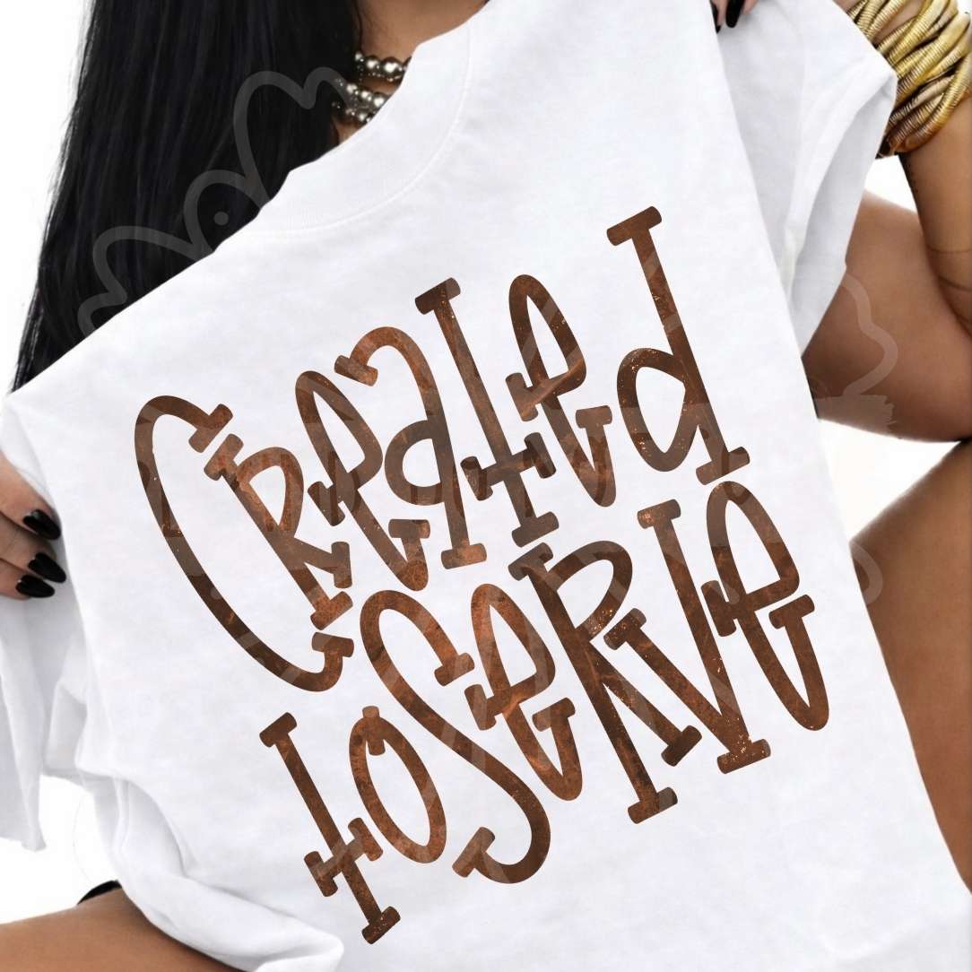 Created to serve brown font (Vehement) DTF transfer