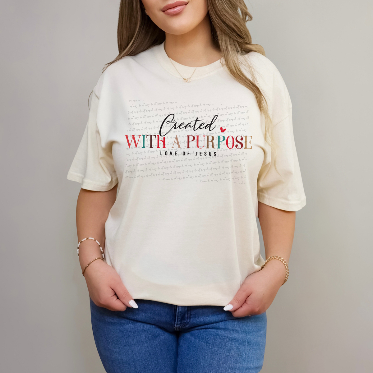 Created With A Purpose Love Of Jesus 76506 DTF Transfer