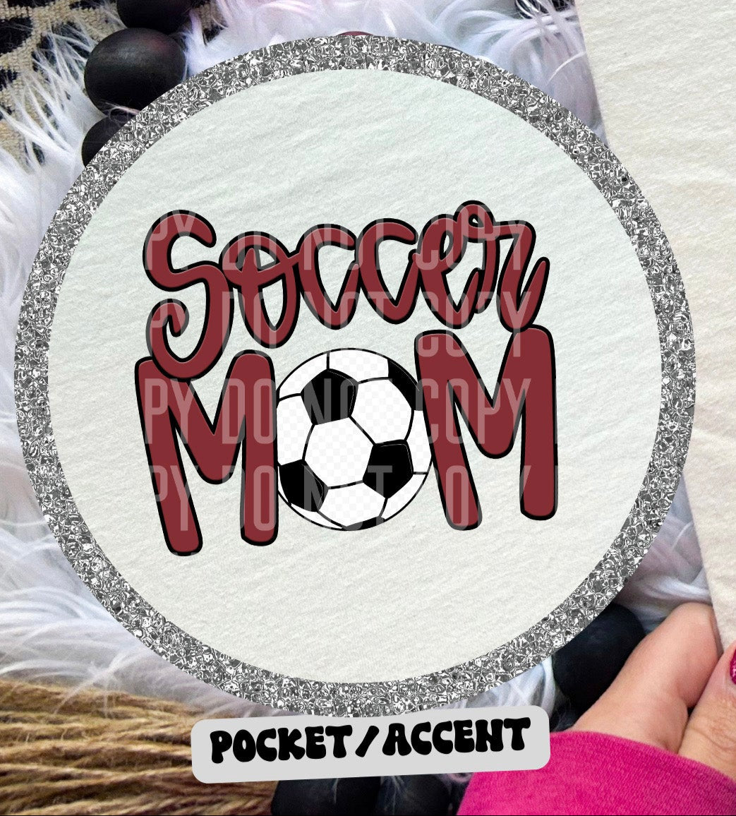 Soccer Mom Crimson POCKET (Caplinger) DTF transfer