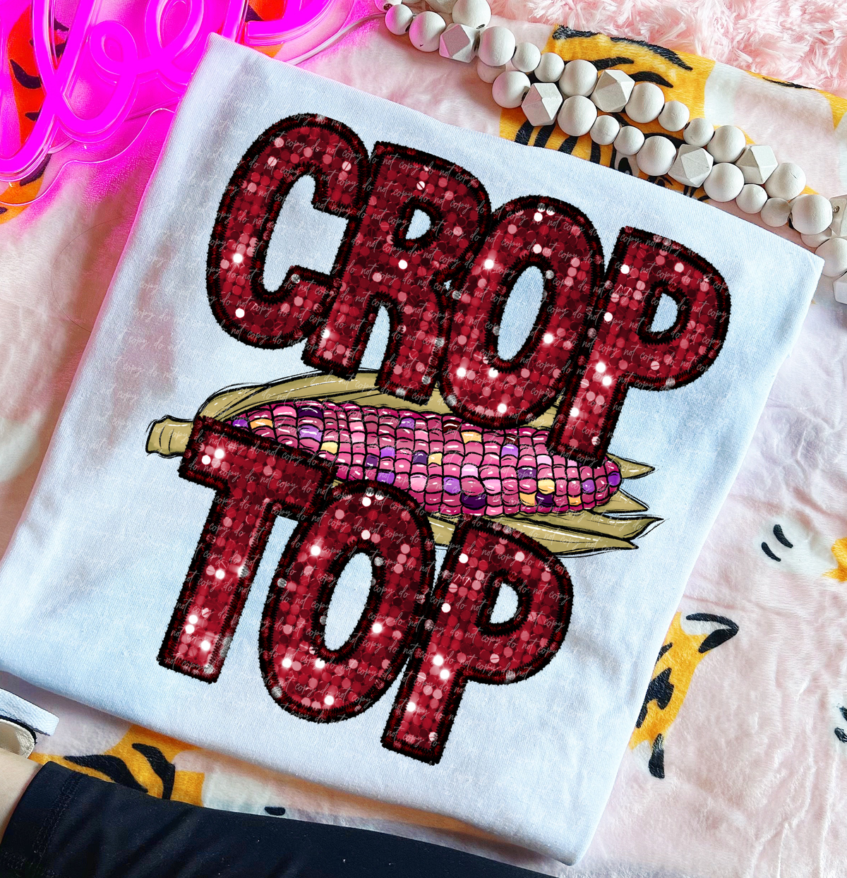 Crop Top Puple Corn 111945 DTF transfer