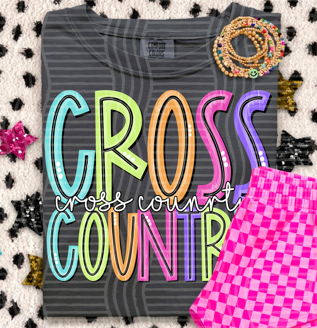 CROSS CROUNTRY-Colorful font (Caplinger) DTF Transfer