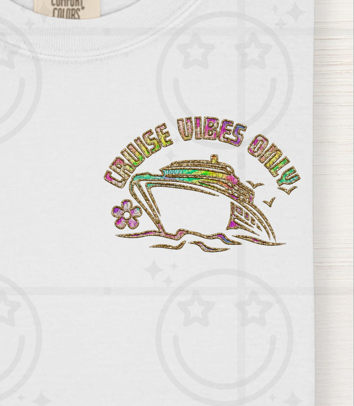 Cruise Vibes Only Tie Dye FRONT PRINT (HW) DTF transfer
