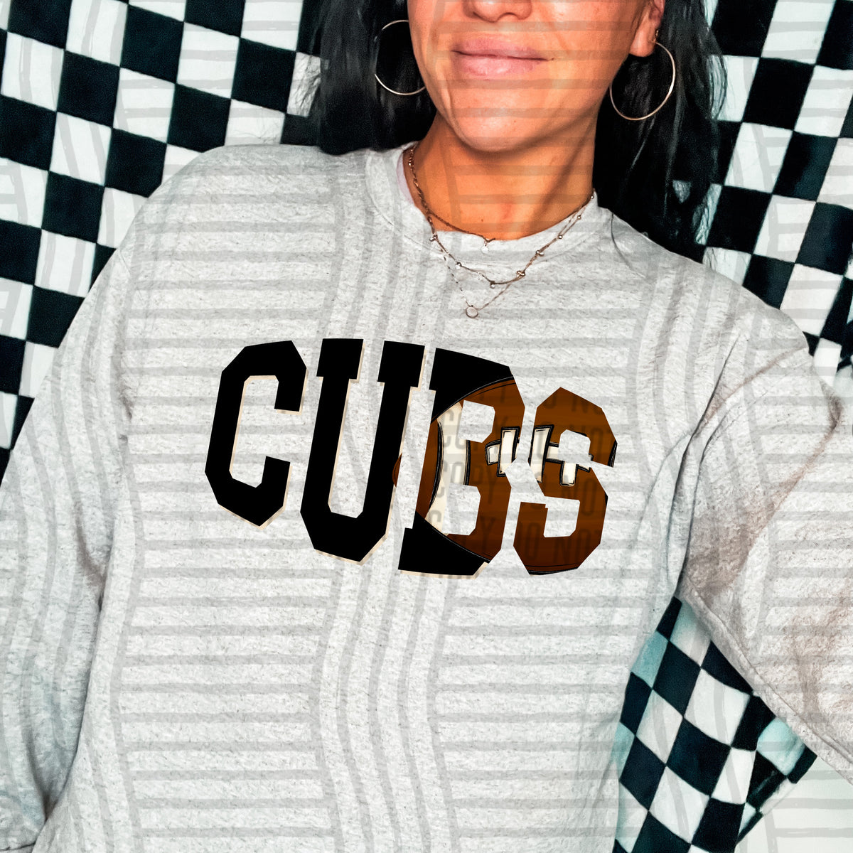 Cubs varsity clipped football (Caplinger) DTF transfer