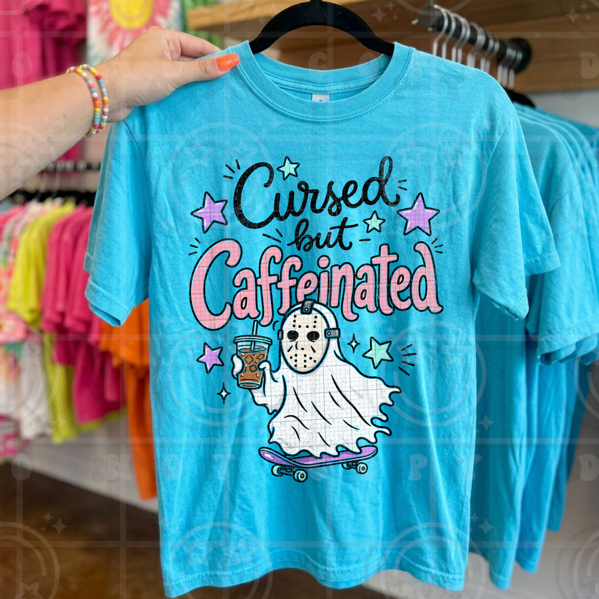 Cursed but caffeinated ghost (HW) DTF Transfer
