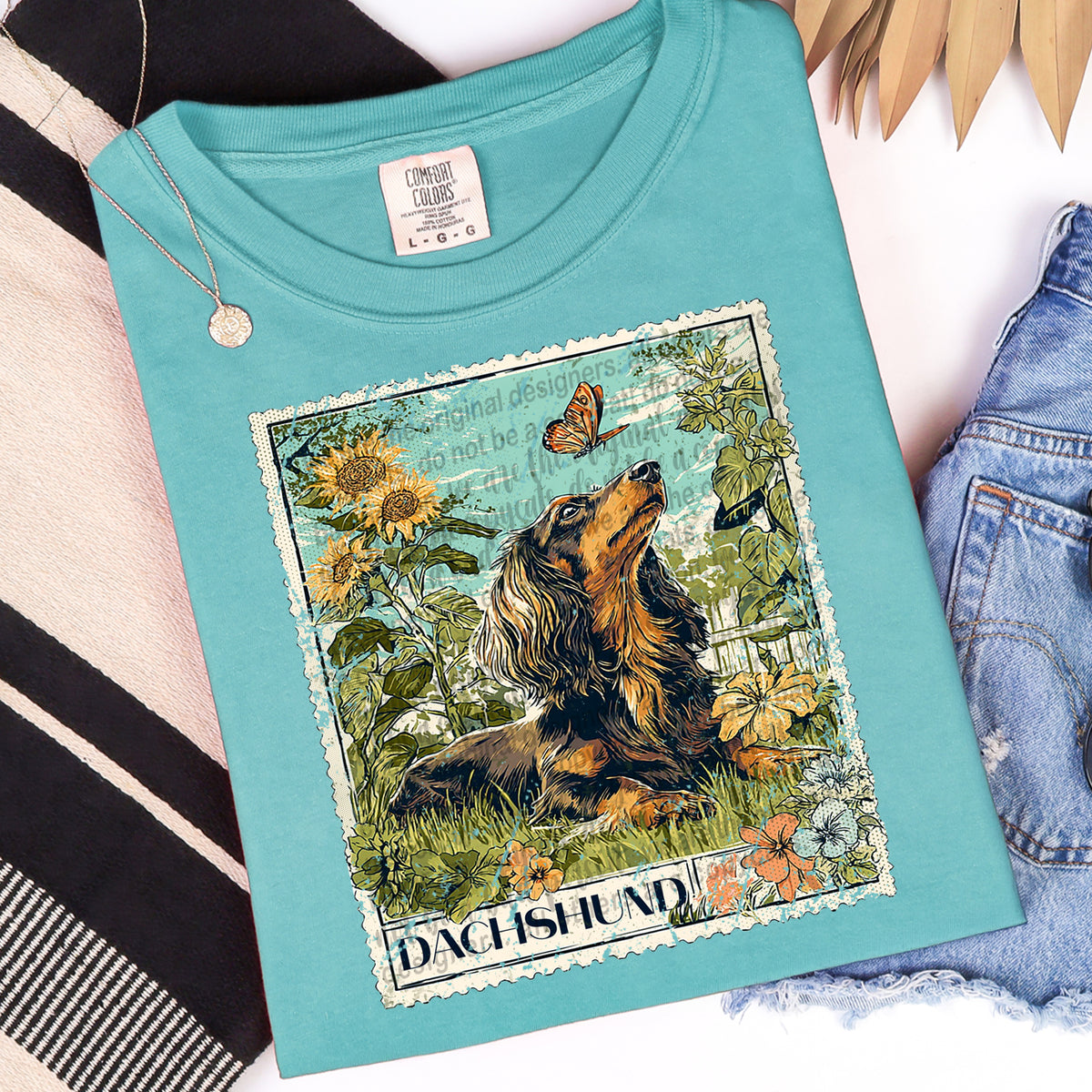 Dachsund Long Hair stamp (TTD) DTF transfer