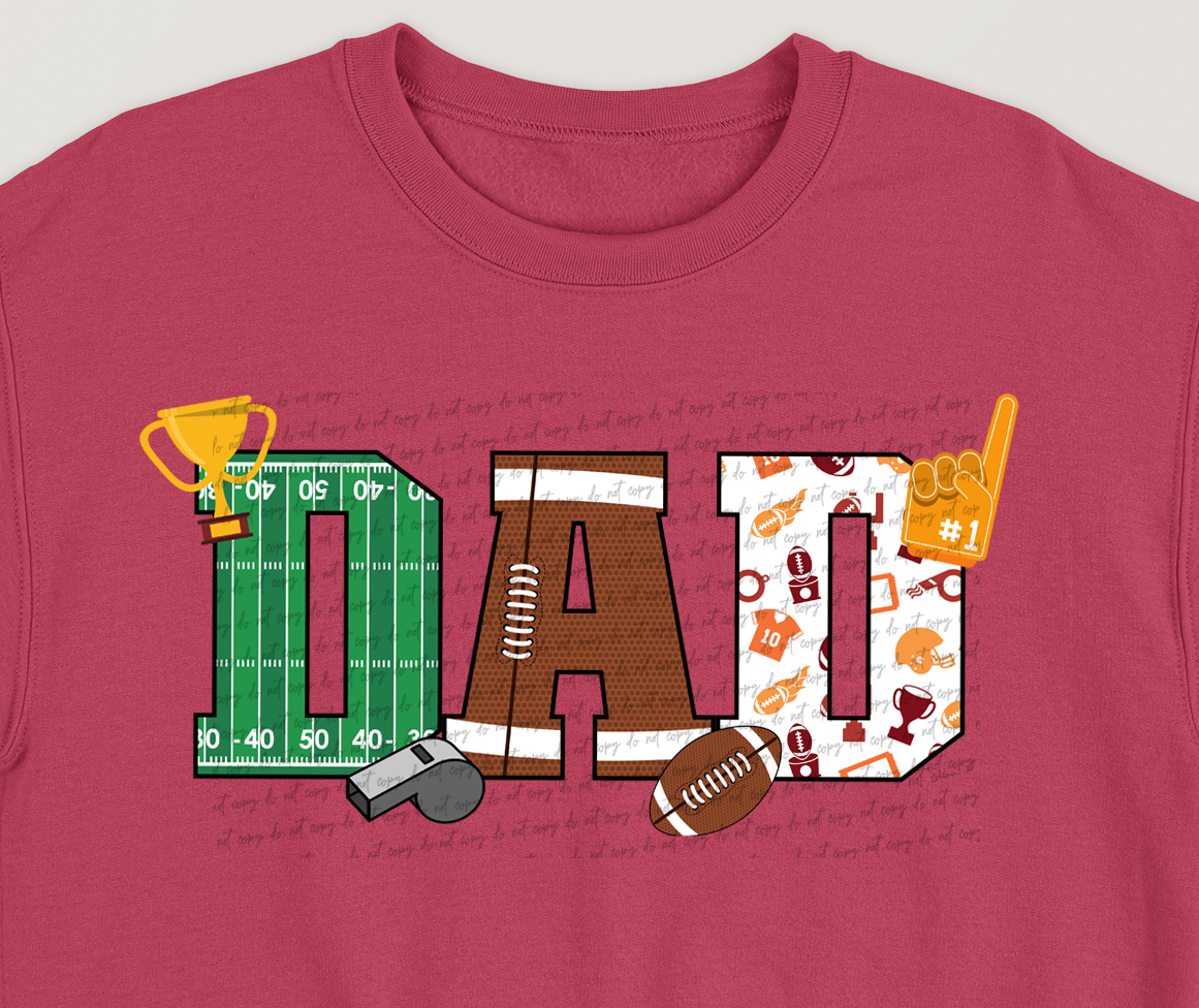 Dad Football (Front Print) 61115 DTF Transfer