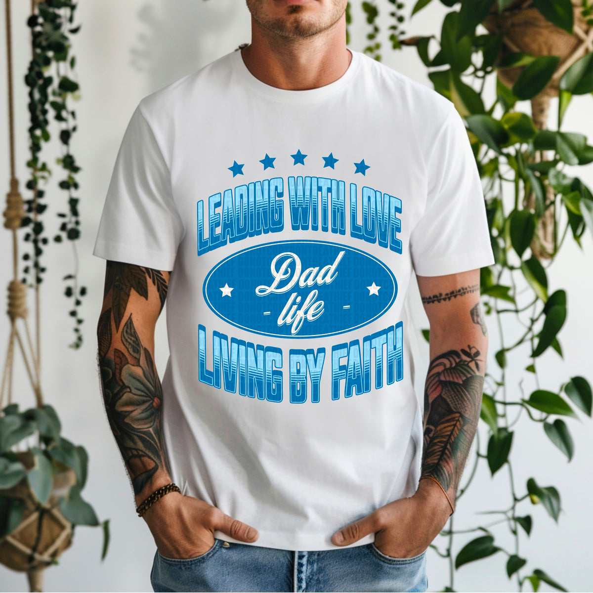 Leading With Love Living By Faith Dad Life 104319 DTF transfer