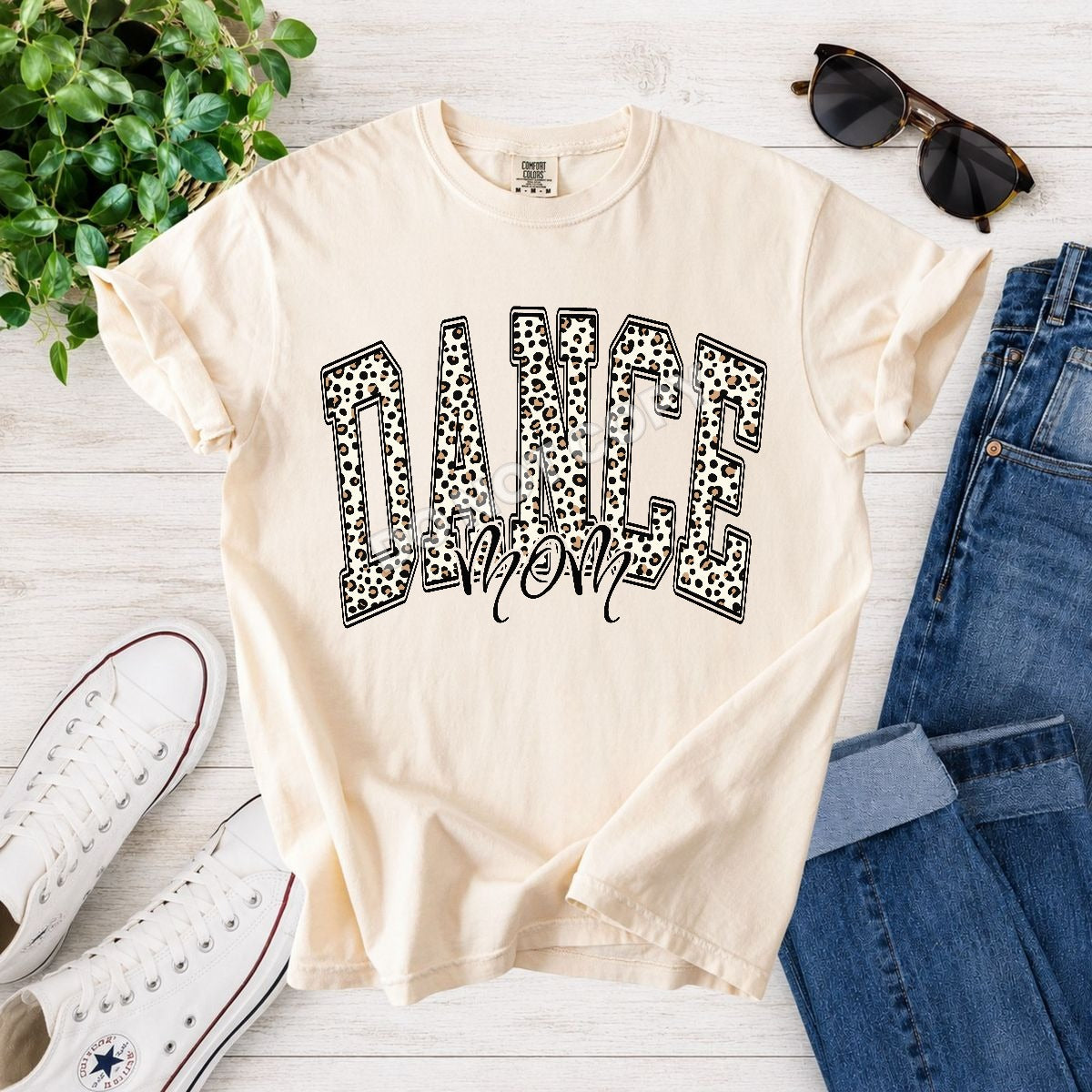 Dance mom white leopard filled arched (Parker) DTF Transfer
