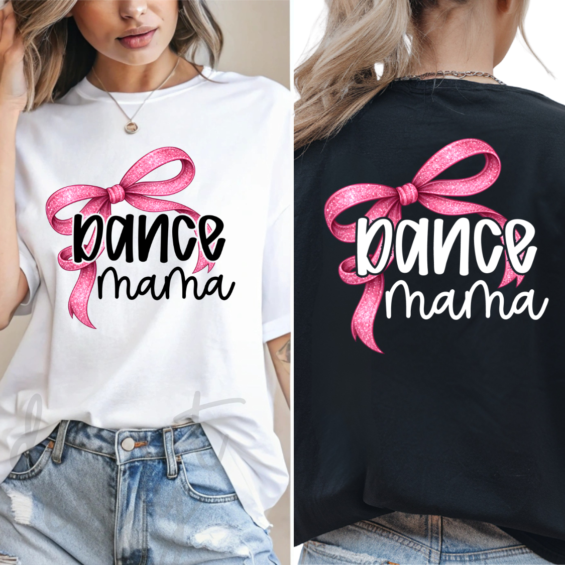 Dance Mama (pink glittery bow) (Parker) DTF Transfer